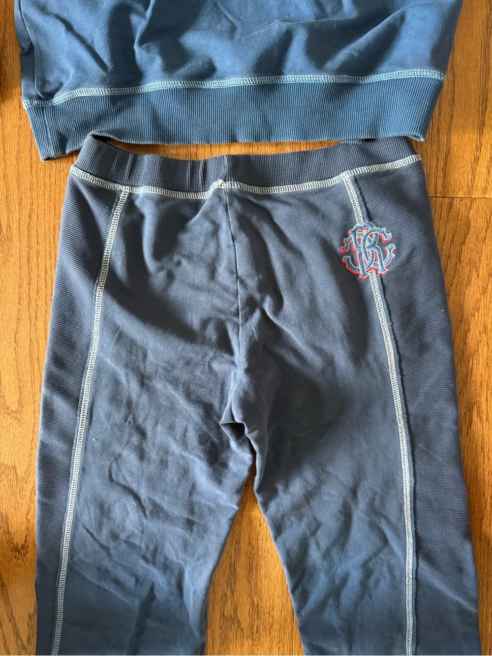 Roberto Cavalli navy blue tracksuit with white piping, size Youth XS Unisex